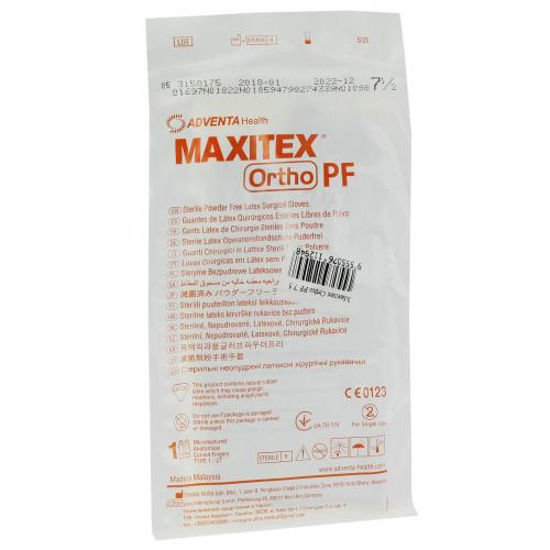 Латексні хірургічні рукавички Maxitex Ortho PF стерильні неопудрені розмір 7.5